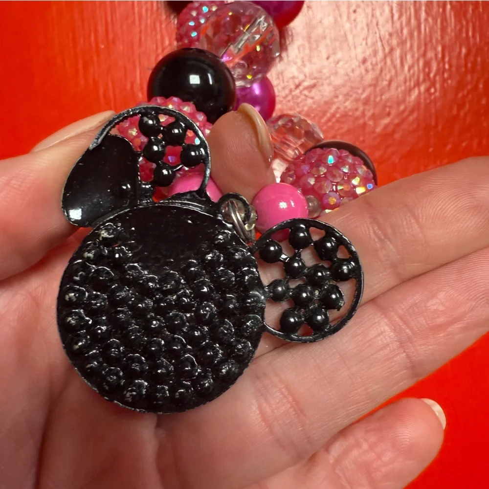 MINNIE MOUSE JEWELRY 2 necklaces and one bracelet